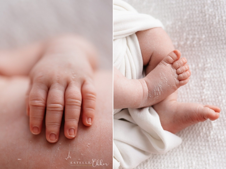 photos macro de pieds et de mains de bébé