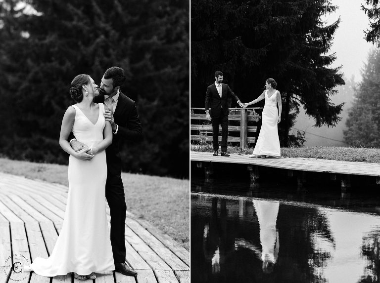 photo de couple mariage en noir et blanc