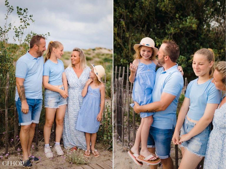 seance photo famille tenues et vêtements bleus
