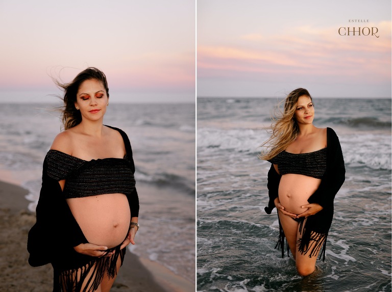 shooting photo femme enceinte plage montpellier